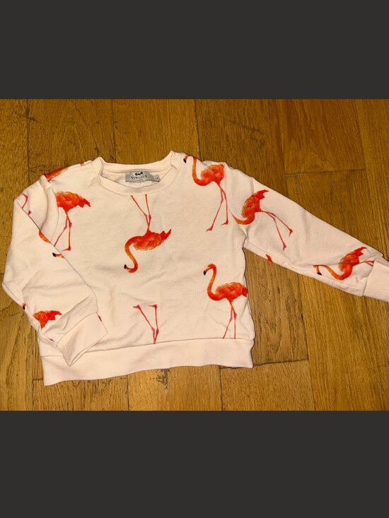 Girls Cyrillus Paris Pink Flamingo Sweatshirt - Picture 2 of 3